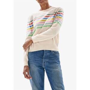 NEW JUMPER1234 stripe block sweater in cream multi